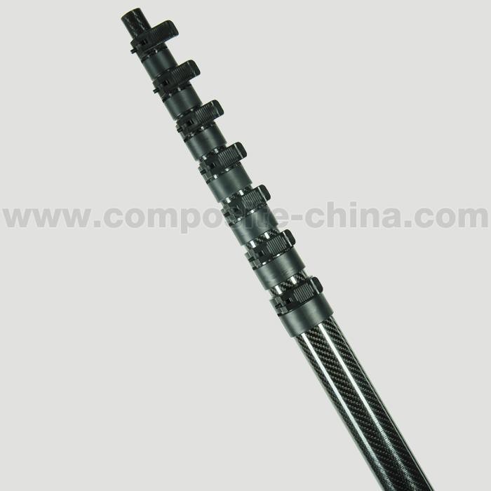 Venta caliente poste telescópico de fibra de carbono de China